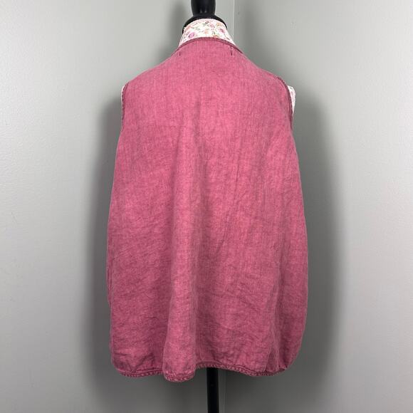 Cynthia Ashby Mauve Pink Tank Top Blouse Sleeveless Tunic Natural Fibers Linen - Picture 4 of 5